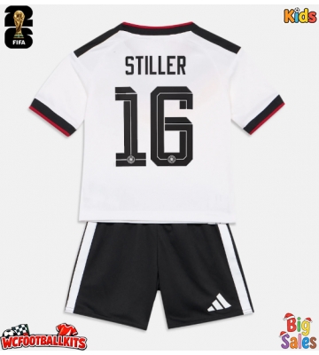 Germany Angelo Stiller #16 Replica Home Stadium Kit for Kids World Cup 2026 Short Sleeve (+ pants)